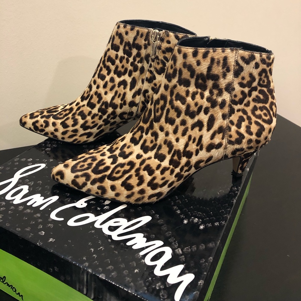 Sam Edelman Kinzey Leopard Kitten Heel Booties